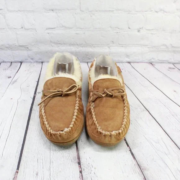 LL BEAN Brown Suede Wicked Good Original Moccasin Slippers Size 10 M - Picture 5 of 9